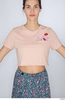 Cynthia casual dressed pink crop t shirt upper body 0001.jpg